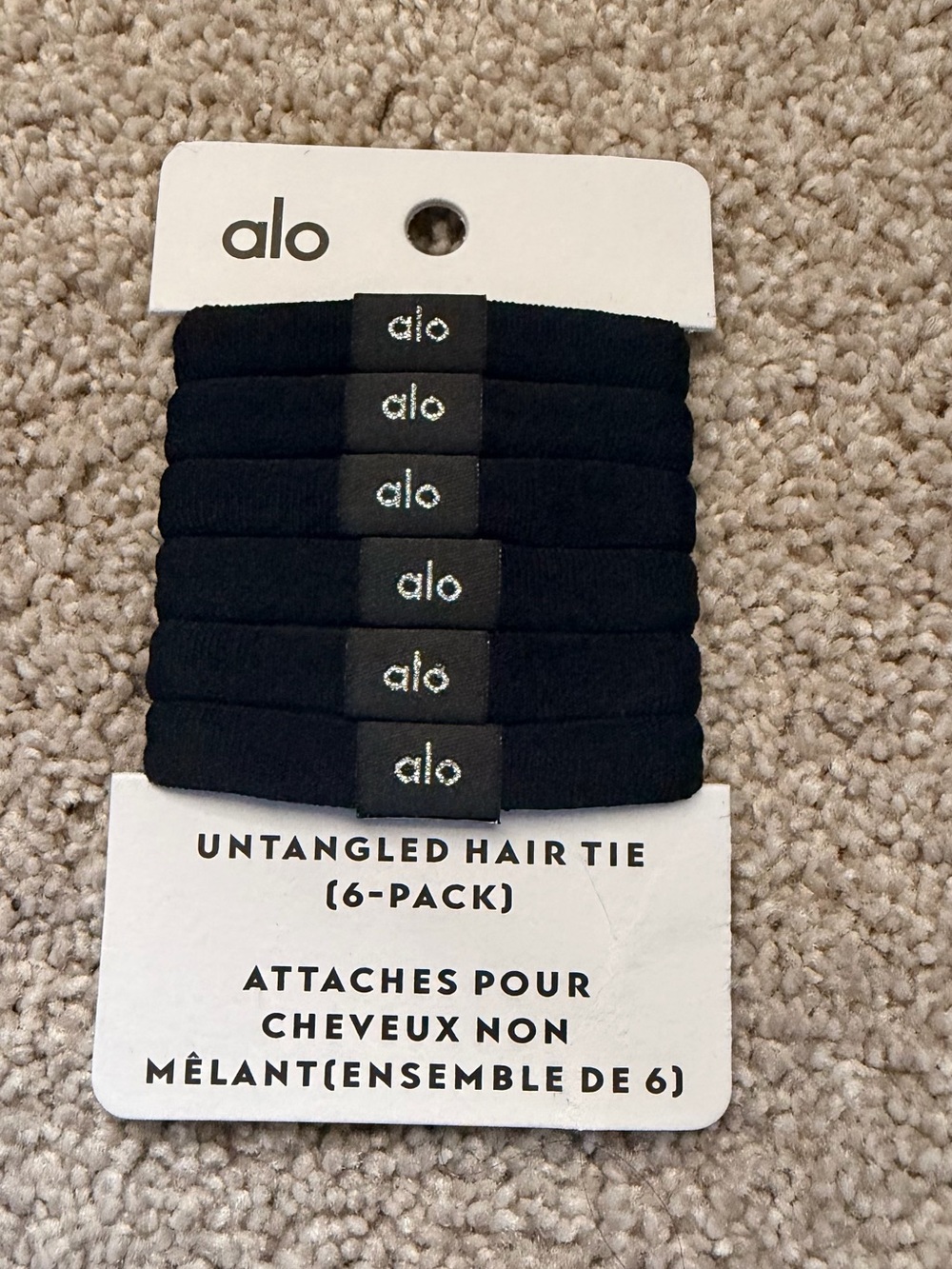 ALO Yoga Black Untangled Hair Ties - 6 Pack - Picture 2 of 6